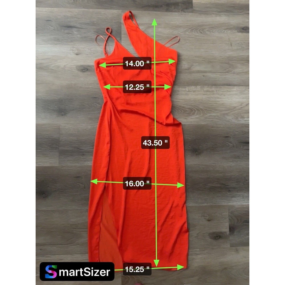NWT ASOS Design Orange Strappy V Neck Leg Slit Ankle Dress size 4 - Picture 3 of 5